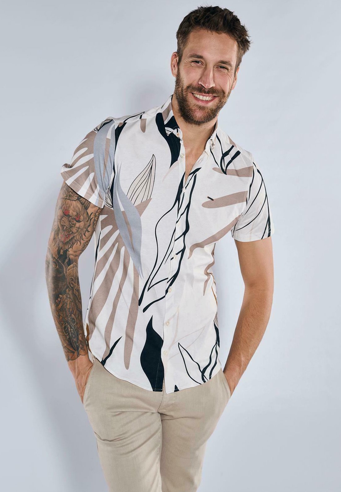 Hemd kurzarm creme Clearance